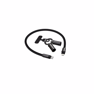 Devia kabelis lanyard 2in1 PD USB-C - Lightning 0,3 m 27W melns