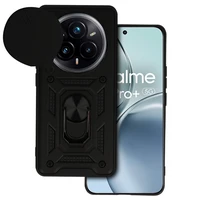 Bīdāmās kameras bruņu viedtālruņa apvalks Realme 14 Pro 5G melns
