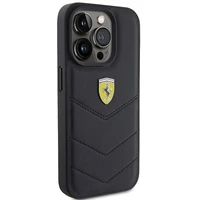 Ferrari dygsnots metāla logotipa apvalks iPhone 15 Pro – melns