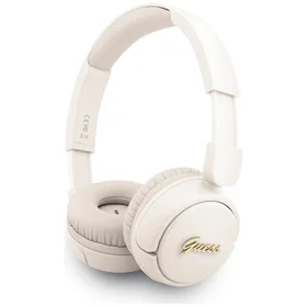 Guess bezvadu austiņas BT HEADPHONES SCRIPT METAL LOGO bēšas