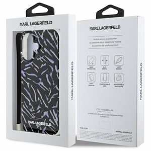 Karl Lagerfeld Zebra Ar Auklu iPhone 16 Viedtālruņa Apvalks - Violeta