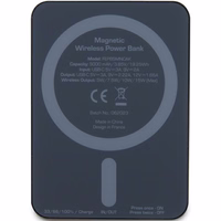 Portatīvais lādētājs Ferrari Metāla logotips Magnētiskais 15W 5000mAh - melna