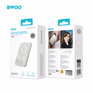BWOO Ultra Slim внешний аккумулятор 20 Вт 5000 мАч с магнитной зарядкой P79 светло-серый