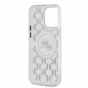 Karl Lagerfeld IML Monogramma Karl & Choupette Galva Magnētiskais Viedtālruņa apvalks iPhone 15 Pro - caurspīdīgs