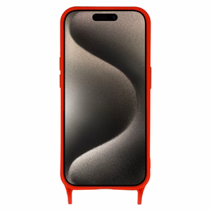 Силиконовый чехол с ремешком для iPhone 12 дизайн 2 красный