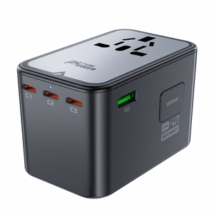 Acefast Z1 GaN 75W PD ceļojumu lādētājs adapteris 3x USB-C 2x USB-A - melns