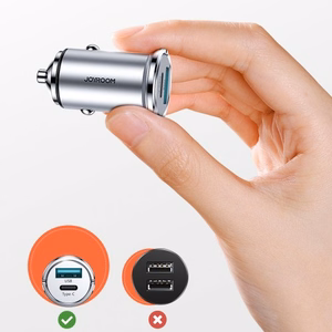 Car Charger Joyroom "C-A45" Grey (1xUSB / 1xUSB-C / 20W)