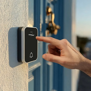 GreenBlue GB157 B Kinetic Battery-free Wireless Dorr Bell, Melodies, Black, Range up to 200m, IP44
