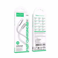 Plakanais kabelis USB C uz Lightning Hoco PD 30W 1 m X125 balts