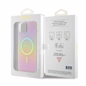 Guess GUHMP15MHITSP iPhone 15 Plus 6.7" rozā/rozā cietais apvalks IML Iridescent MagSafe