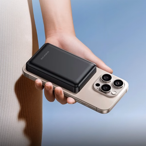 Borofone 5000mAh portatīvais lādētājs BJ82 Dawn – USB – magnētisks, ar indukcijas uzlādi, melns