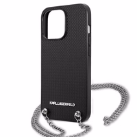 Karl Lagerfeld monogrammas plāksne apvalks iPhone 13 Pro / 13 6.1" - melna