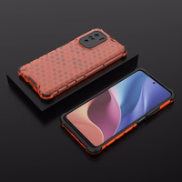 Honeycomb apvalks bruņu apvalks ar TPU buferi Xiaomi Redmi K40 Pro+ / K40 Pro / K40 / Poco F3 sarkans