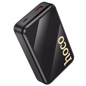 Portatīvais lādētājs Hoco 20000 mAh QC PD 22,5W ar iebūvētiem kabeļiem USB C + Lightning Q37A melns