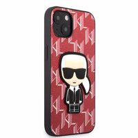 Karl Lagerfeld KLHCP13SPMNIKPI iPhone 13 mini 5.4" cietais apvalks sarkans/sarkans Monogramma Ikonik Plāksteris