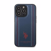 US Polo USHCP14LPFAV iPhone 14 Pro 6.1" tumši zils Ādas Šuve