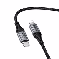Kabelis USB-C uz Lightning Hoco PD 2,4A 1,5 m X121 melns