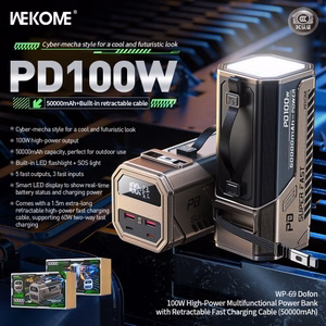 Portatīvais lādētājs WK Design „WP-69“ pelēks 50000mAh (100W)