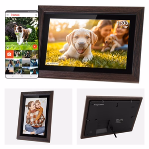 Kruger&Matz FRAMEO Wi-Fi 10,1 collas digitālais foto rāmis ar koka ietvaru