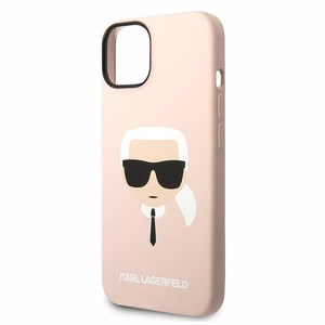 Karl Lagerfeld KLHCP14MSLKHLP iPhone 14 Plus 6.7 "cietais viedtālruņa apvalks rozā / rozā silikona Karl's Head