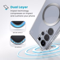 Speck Presidio Perfect-Clear Magnet - Samsung Galaxy S25 Ultra MagSafe maciņš (Clear / Chrome Finish / Serene sudrabs)