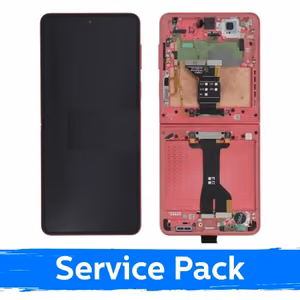 LCD дисплей совместимый с Samsung F766 Z Flip7 (ВНУТРЕННИЙ) с рамкой / Coral красный / (Service Pack)
