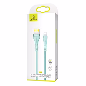 USAMS Kabelis pīts U33 LIGHTNING 1,2M 2A FAST CHARGING zils SJ360USB02 (US-SJ360)