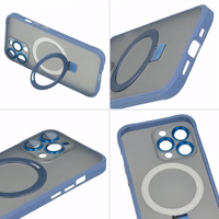 Tel Protect Magical magnētiskais MagSafe viedtālruņa apvalks ar statīvu Iphone 15 Plus, zils