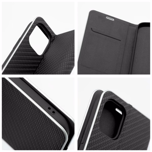 Viedtālruņa apvalks (m) - LUNA Book Carbon IPHONE 11 melns (m)