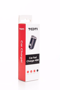 SEEK TOTI 40W dubultais Type-C auto ātrais lādētājs, melns