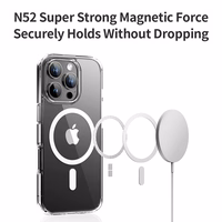 Rock Crystal Series Magnētiskais viedtālruņa apvalks Iphone 16 Plus caurspīdīgs