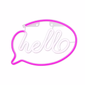 Neon LED Light HELLO pink white Bat + USB FLNE15 Forever Light