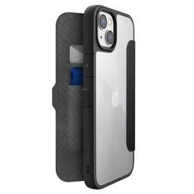 Raptic X-Doria Urban Folio viedtālruņa apvalks iPhone 14 Plus ar atveramu melnu pārklājumu
