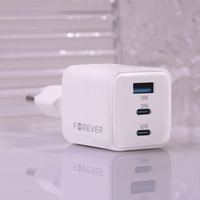 Forever TC-08-65ACC GaN PD QC lādētājs 2x USB-C 1x USB 65W balts
