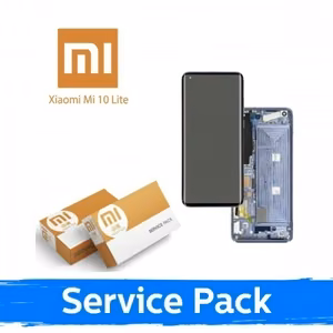 LCD displejs saderīgs ar Xiaomi Mi 10 Lite 5G ar rāmi / Cosmic Gray / (Service Pack)