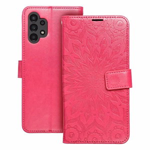 MEZZO Grāmatas tipa viedtālruņa apvalks SAMSUNG A13 4G mandala purpursarkana