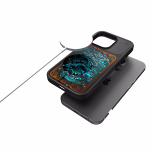 STM Reveal Warm MagSafe vāciņš ierīcei iPhone 15 Pro Max, “Black Realm” krāsā