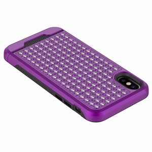 Zizo Star Diamond Hybrid vāciņš ierīcei iPhone X, violets un melns
