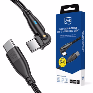 3mk Hyper Cable N-SERIES USB-C / USB-C 1m PD 3.0 QC 3.0 20V / 5A 100W - melns