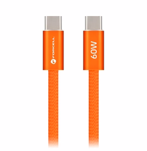 Kabelis USB C uz USB C Forcell F-Energy QC4.0 PD 3A 60W Cafule Color 1,2 m ACYH23 oranžs