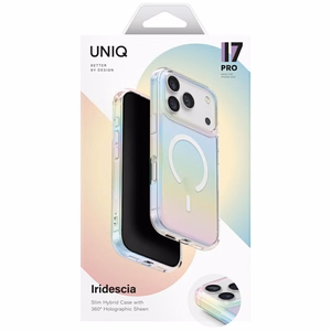 Uniq Iridescia Magclick viedtālruņa apvalks ar iebūvētu uzlādi iPhone 17 Pro - daudzkrāsains