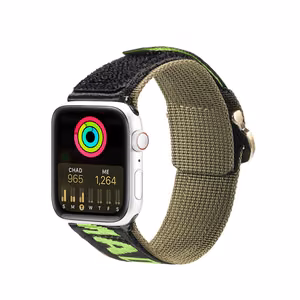 Dux Ducis siksniņa (āra versija) Apple Watch Ultra siksniņa, SE, 9, 8, 7, 6, 5, 4, 3, 2, 1 (49, 45, 44, 42 mm) neilona aproce melna/zaļa