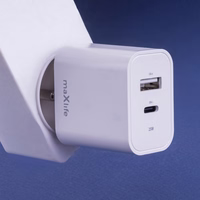Maxlife MXTC-06-25AC PD QC lādētājs 1x USB-C 1x USB 25W balts