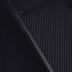 Nillkin Sintētisko šķiedru S viedtālruņa apvalks Samsung Galaxy S23+, kameras vāciņš, melns