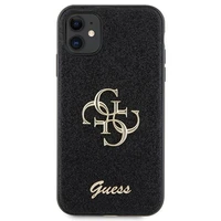 Guess GUHCN61HG4SGK apvalks iPhone 11 / Xr - melns mirdzošs uzraksts Liels 4G