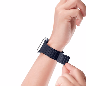 Dux Ducis siksniņa (bruņota versija) Apple Watch Ultra, SE, 9, 8, 7, 6, 5, 4, 3, 2, 1 (49, 45, 44, 42 mm) silikona magnētiskā aproce zila