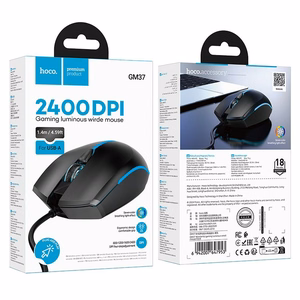 Vadu spēļu pele Hoco USB A 2400 dpi GM37 melna