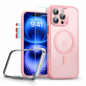 ESR Classic Pro Komplekts Halolock Magnētiskais viedtālruņa apvalks iPhone 16 Pro Max - Rozā