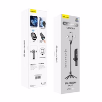 Blavec pašbilžu statīvs Aluminium Fusion P-07 Magsafe trijkājis + tālvadības pults + 2 lampas 1,4 metri (SSFP07-MTR2LB14) melns