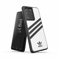 Adidas OR veidots apvalks PU Samsung Galaxy S20 Ultra - balta un melna